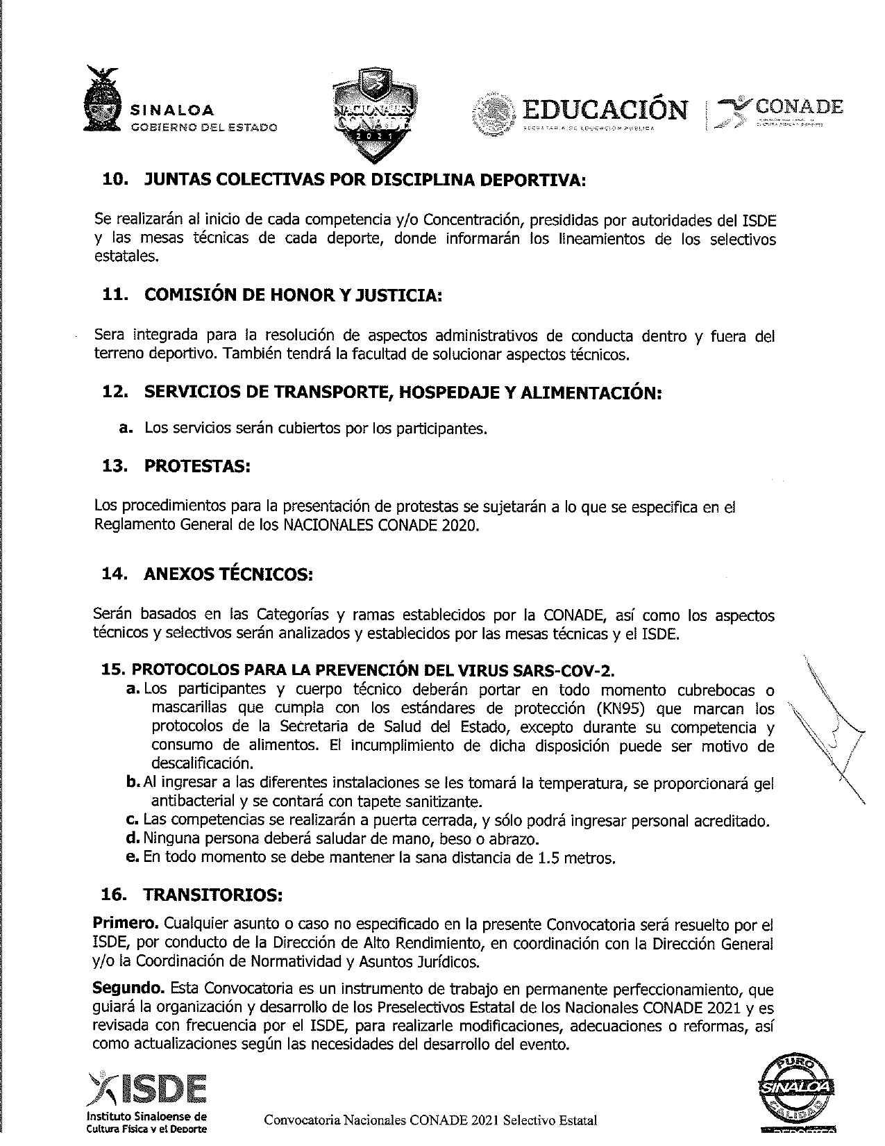 SELECTIVO ESTATAL DE JUEGOS NACIONALES CONADE 2021