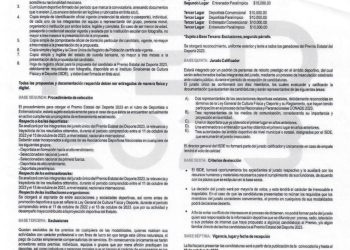 Lanzan convocatoria para el Premio Estatal del Deporte 2023