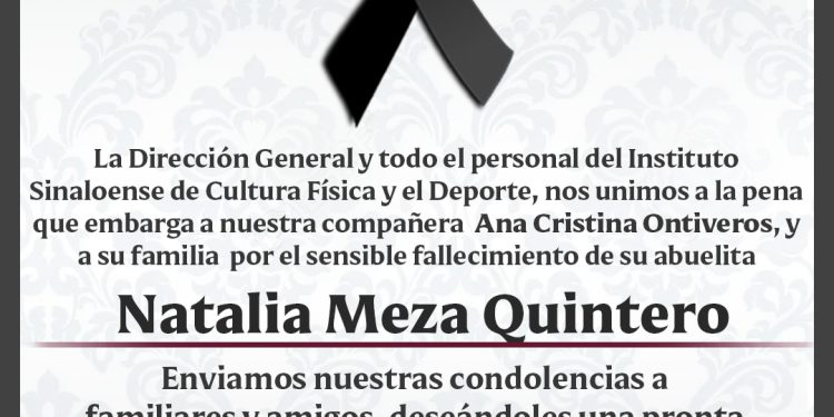 Nuestro más sentido pésame.