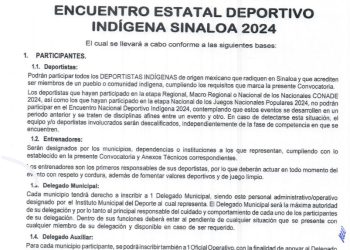 Encuentro Estatal Deportivo Indígena Sinaloa 2024