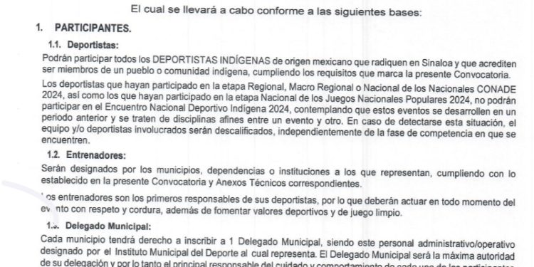 Encuentro Estatal Deportivo Indígena Sinaloa 2024