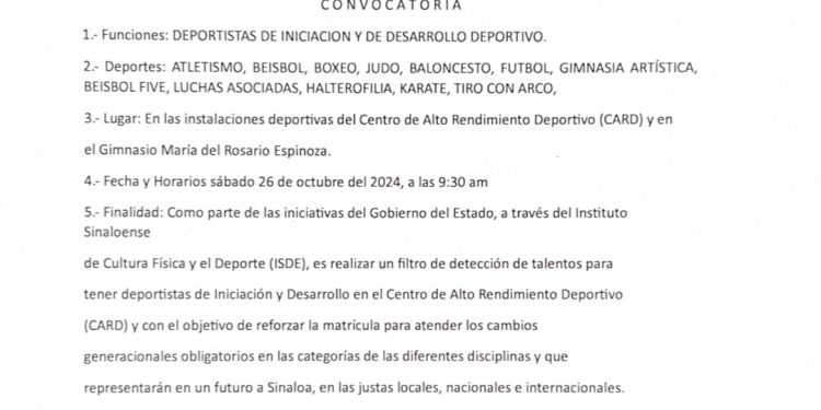 Lanzan convocatoria para el  Programa de Iniciación y desarrollo