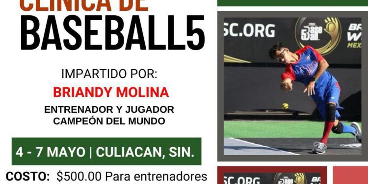 GRAN CLINICA DE BEISBOL 5 IMPARTIRÁ EL INTERNACIONAL BRIANDY MOLINA EN CULIACÁN.